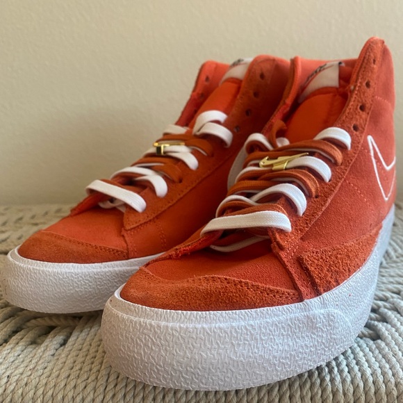 Nike blazer mid 77 orange suede shoes sneakers mens 9.5 10 - Picture 8 of 14